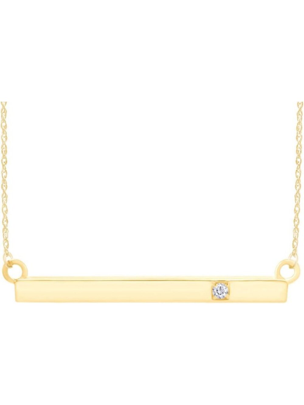Elegant Bar Pendant Necklace for Women | 1/20ctw Round Cut Natural Diamond